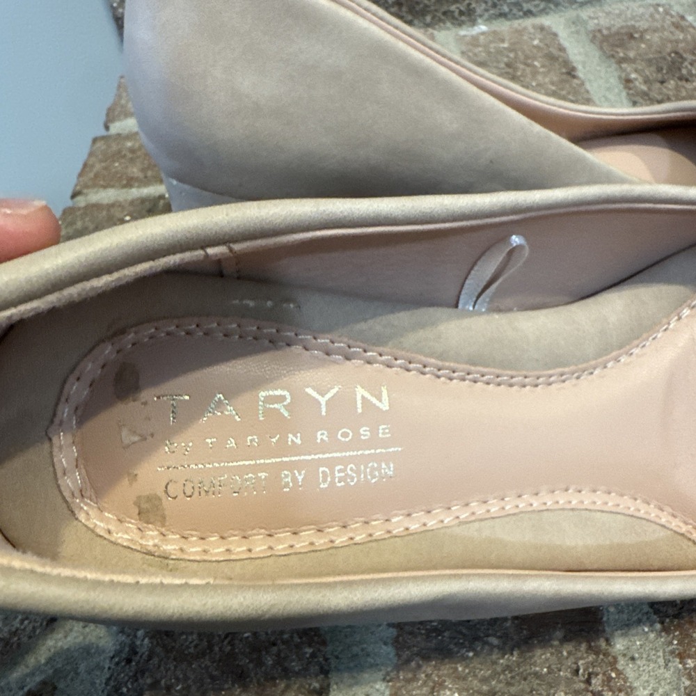 Taryn Rose Maine Pumps Womens 8.5 Beige Nude Block Heel Size 8.5 #223 - Picture 3 of 16